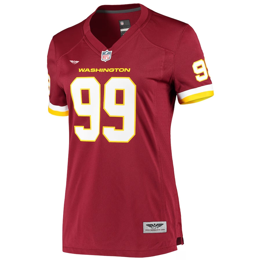 Chase-Young-Washington-Football-Team-CJP-Apparel-Women's-Player-Game-Jersey---Burgundy.Furent-Viwe