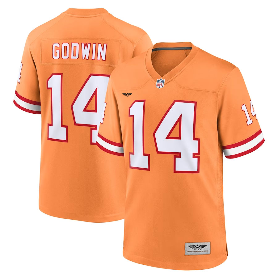 Chris-Godwin-Tampa-Bay-Buccaneers-CJP-Apparel-Throwback-Game-Jersey---Orange