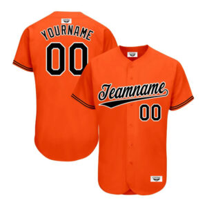 Orange Black-White Baseball Jersey