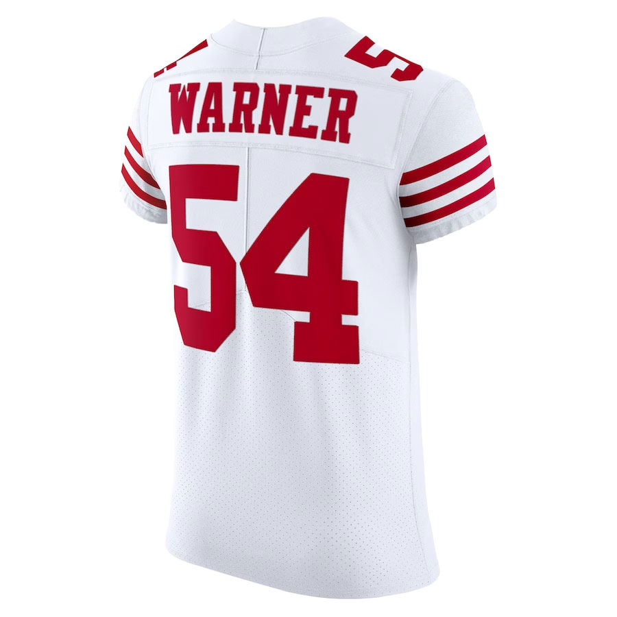 Fred-Warner-San-Francisco-49ers-CJP-Apparel-Vapor-Elite-Jersey---White.Back-Viwe