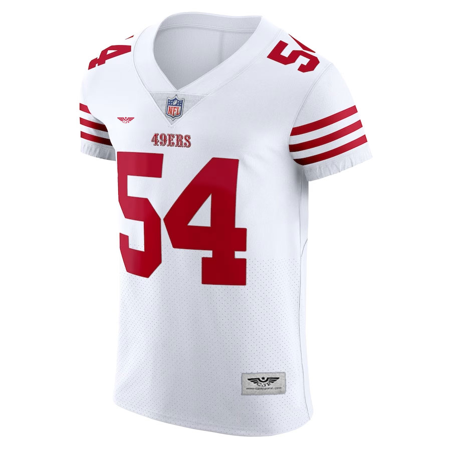 Fred-Warner-San-Francisco-49ers-CJP-Apparel-Vapor-Elite-Jersey---White.Furent-Viwe