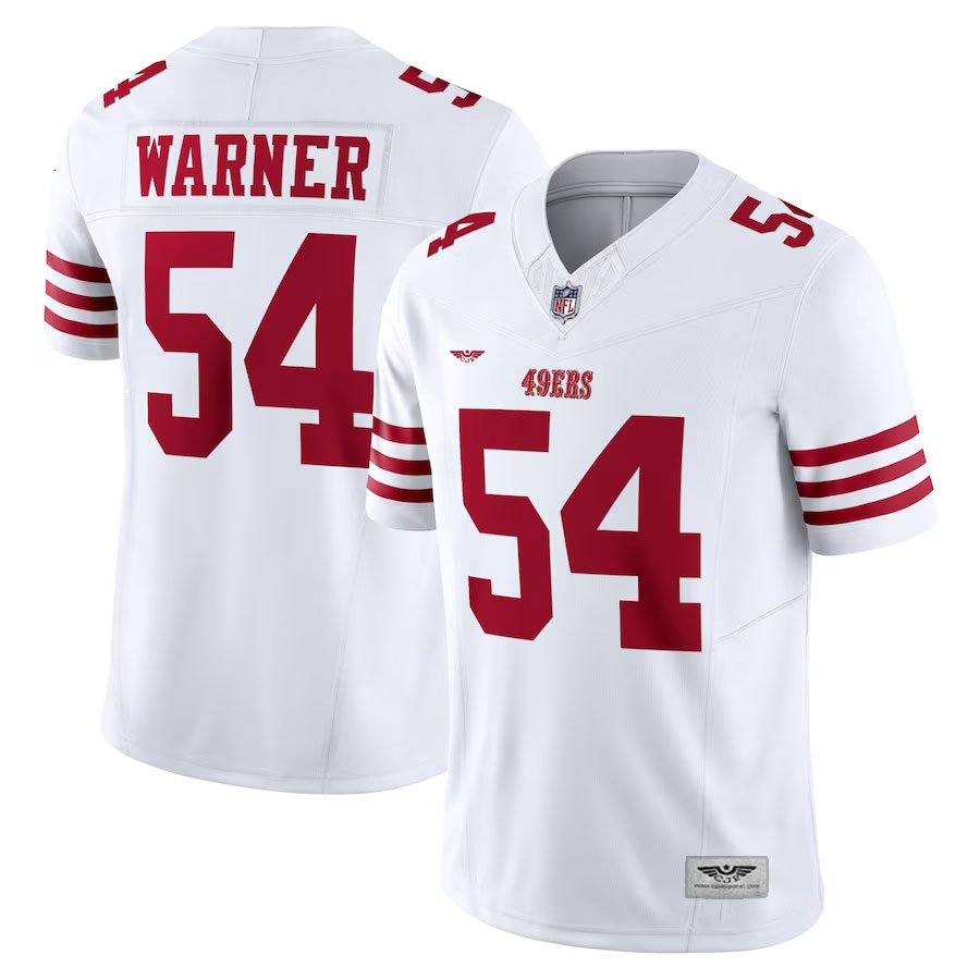 Fred-Warner-San-Francisco-49ers-CJP-Apparel-Vapor-F.U.S.E.-Limited-Jersey---White
