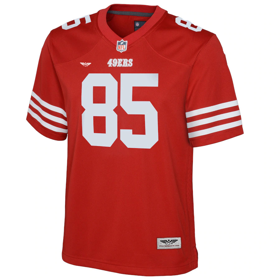 George-Kittle-San-Francisco-49ers-CJP-Apparel-Youth-Game-Jersey---Scarlet.Furent-Viwe
