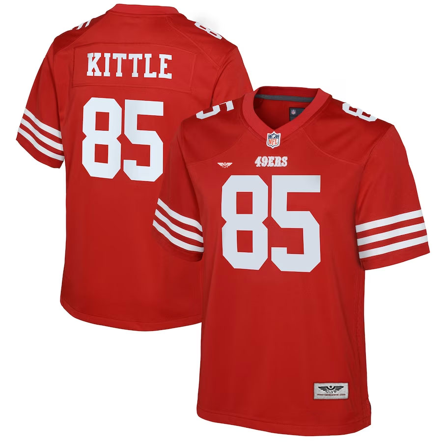 George-Kittle-San-Francisco-49ers-CJP-Apparel-Youth-Game-Jersey---Scarlet