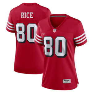 Jerry Rice San Francisco 49ers CJP Apparel Women's Alternate Game Jersey - Scarlet