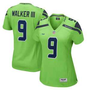 Kenneth Walker III Seattle Seahawks CJP Apparel Women's Game Jersey - Neon Green