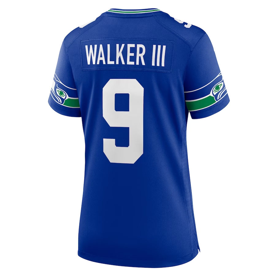 Kenneth-Walker-III-Seattle-Seahawks-CJP-Apparel-Women's-Player-Jersey---Royal.Back-Viwe