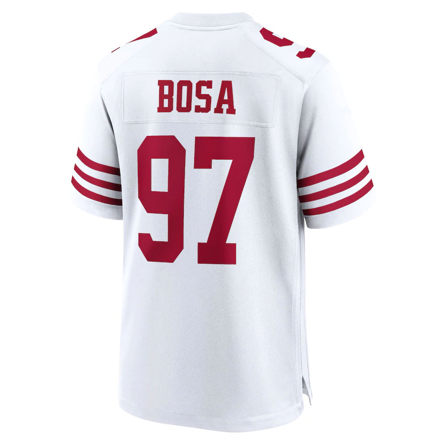 Nick-Bosa-San-Francisco-49ers-CJP-Apparel-Player-Game-Jersey---White.Back-Viwe