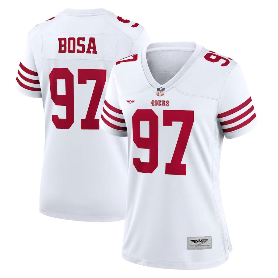 Nick-Bosa-San-Francisco-49ers-CJP-Apparel-Women's-Game-Jersey---White