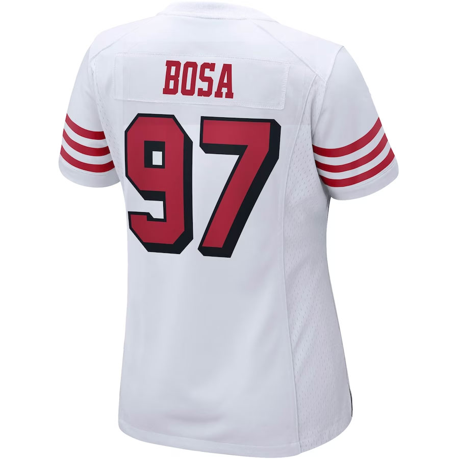 Nick-Bosa-San-Francisco-49ers-CJP-Apparel-Women's-Player-Jersey---White.Bck-Viwe