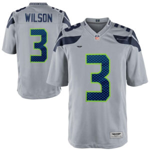 Russell Wilson Seattle Seahawks CJP Apparel Alternate Game Jersey - Gray