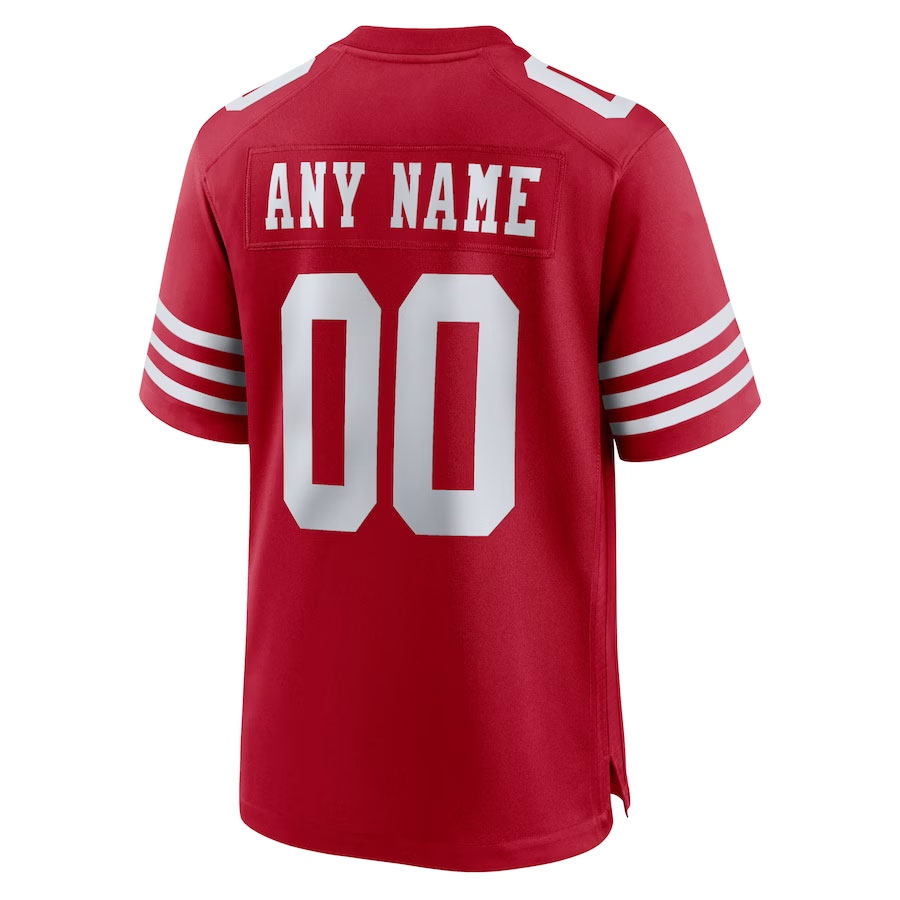 San-Francisco-49ers-CJP-Apparel-Custom-Jersey---Scarlet.Bcak-Viwe