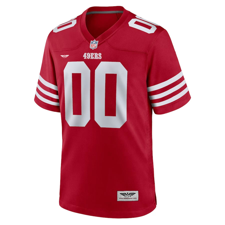 San-Francisco-49ers-CJP-Apparel-Custom-Jersey---Scarlet.Furent-Viwe