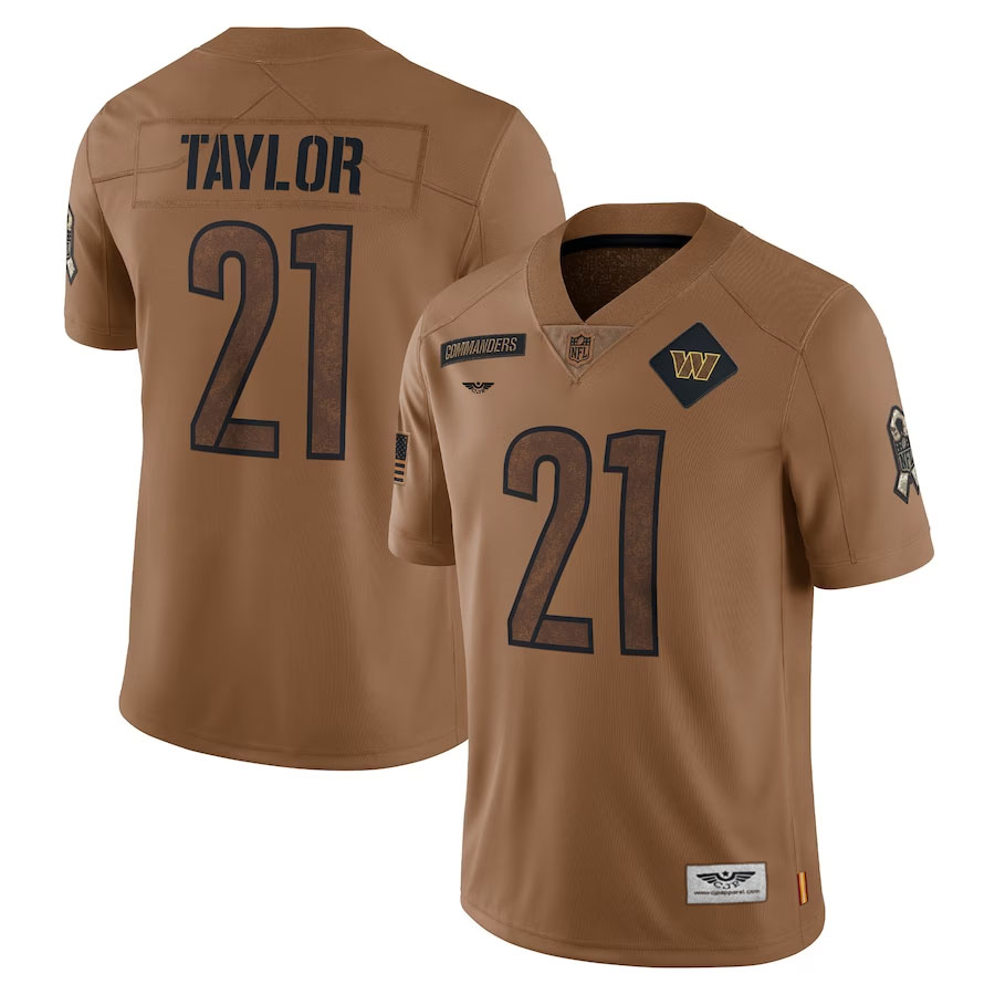 Sean-Taylor-Washington-Commanders-CJP-Apparel-2023-Salute-To-Service-Retired-Player-Limited-Jersey---Brown