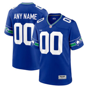 Seattle Seahawks CJP Apparel Throwback Custom Jersey - Royal
