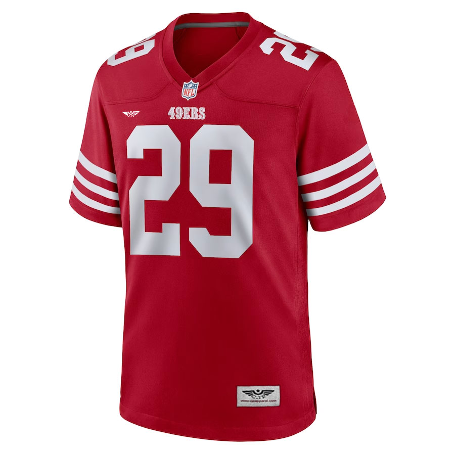 Talanoa-Hufanga-San-Francisco-49ers-CJP-Apparel-Game-Player-Jersey---Scarlet.Furent-Viwe