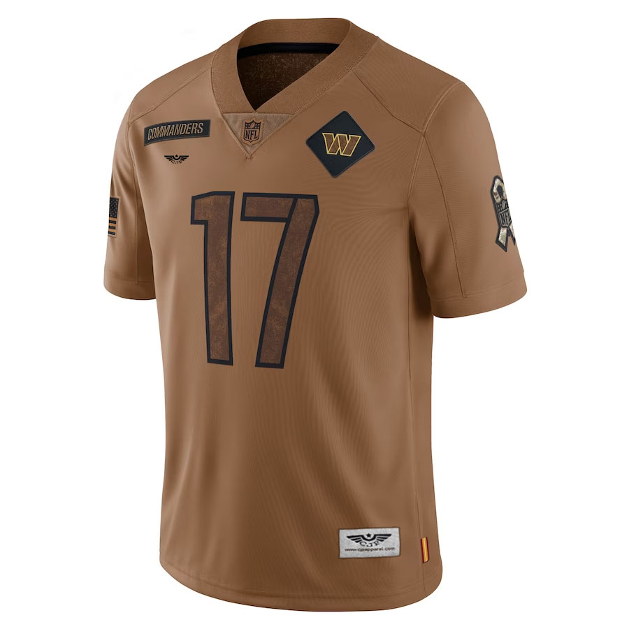 Terry-McLaurin-Washington-Commanders-CJP-Apparel-2023-Salute-To-Service-Limited-Jersey---Brown.Furent-Viwe