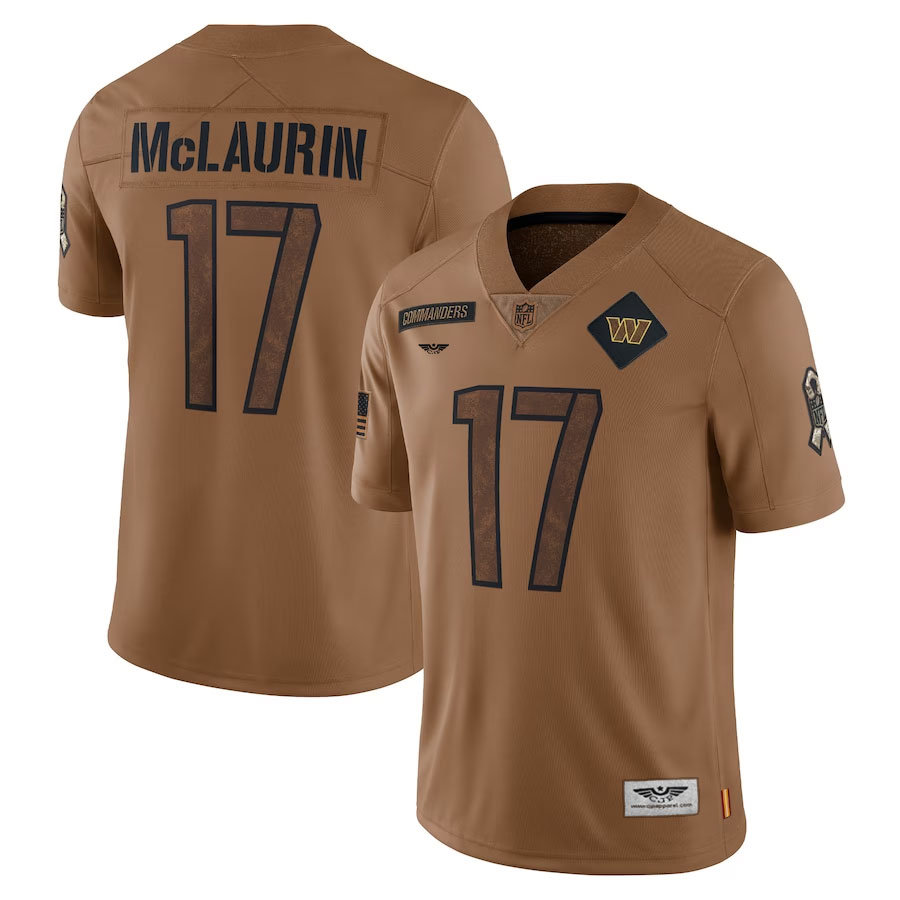 Terry-McLaurin-Washington-Commanders-CJP-Apparel-2023-Salute-To-Service-Limited-Jersey---Brown
