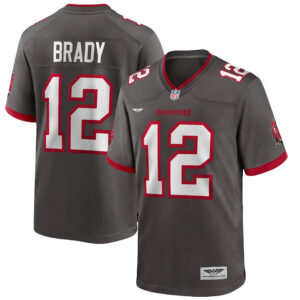 Tom Brady Tampa Bay Buccaneers CJP Apparel Alternate Game Jersey - Pewter