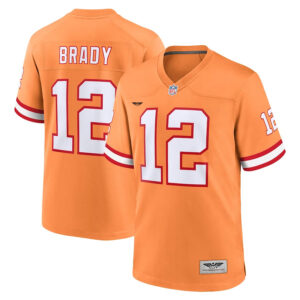 Tom Brady Tampa Bay Buccaneers CJP Apparel Throwback Game Jersey - Orange