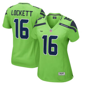 Tyler Lockett Seattle Seahawks CJP Apparel Women's Game Jersey - Neon Green