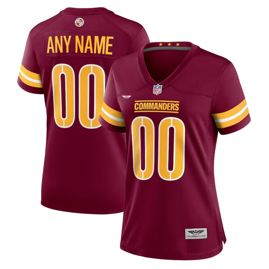 Washington-Commanders-CJP-Apparel-Women's-Game-Custom-Player-Jersey---Burgundy