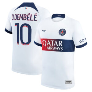 Ousmane Dembélé Paris Saint-Germain CJP Apparel 202324 Away Stadium  Player Jersey - White