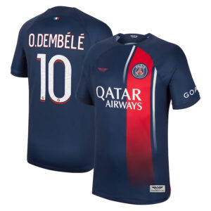 Ousmane Dembélé Paris Saint-Germain CJP Apparel 202324 Home Stadium  Player Jersey - Navy