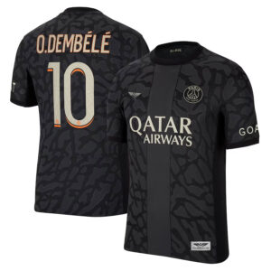 Ousmane Dembélé Paris Saint-Germain Jordan Brand 202324 Third Match Pro Player Jersey - Anthracite