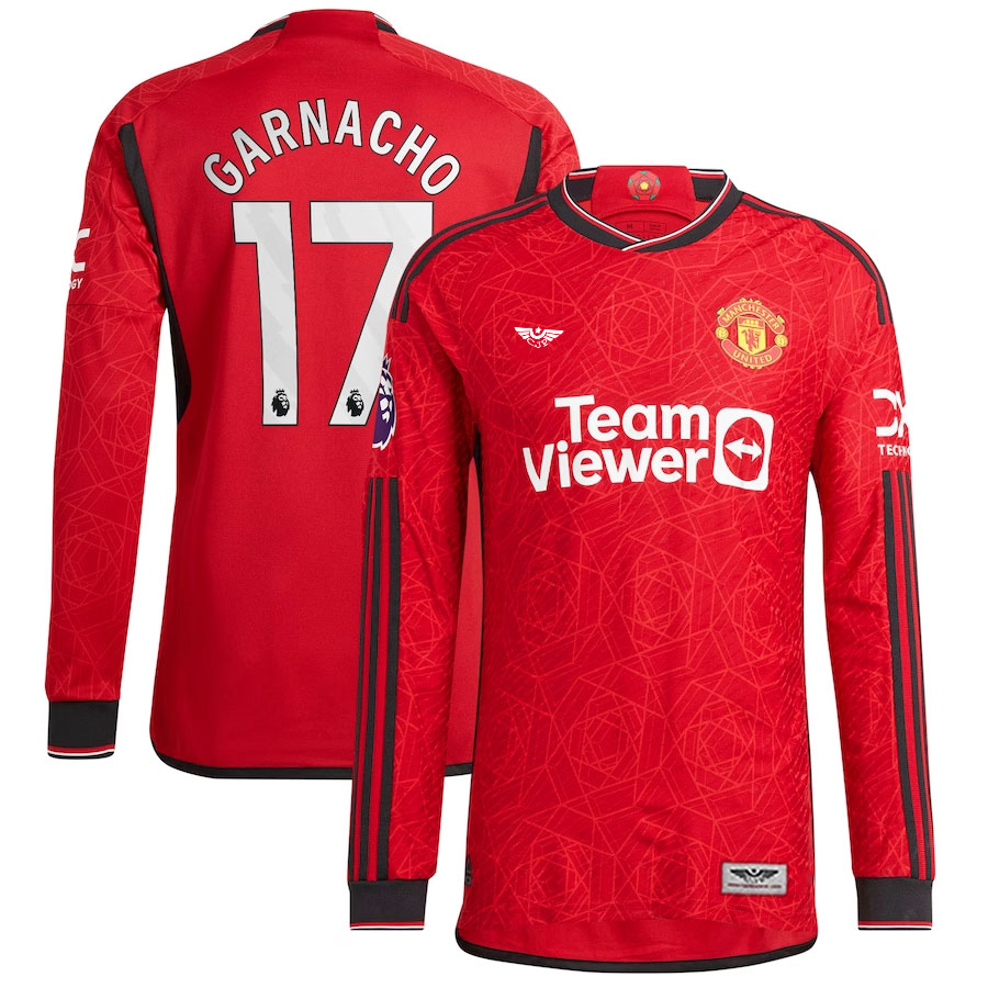 Alejandro-Garnacho-Manchester-United-CJP-Apparel-202324-Home-Pro-Long-Sleeve-Player-Jersey-–-Red