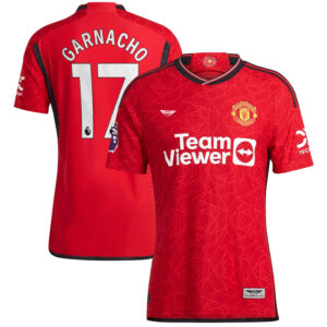 Alejandro Garnacho Manchester United CJP Apparel 202324 Home Pro Player Jersey – Red
