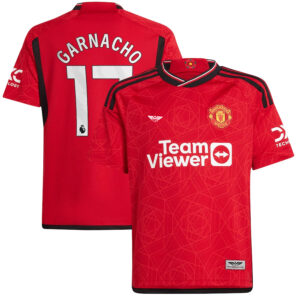 Alejandro Garnacho Manchester United CJP Apparel 202324 Home  Player Jersey – Red