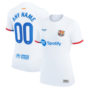 Barcelona CJP Apparel Women's 202324 Away Custom  Jersey - White