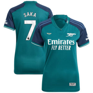 Bukayo Saka Arsenal CJP Apparel Women's 202324 Third  Player Jersey - Green