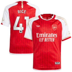 Declan Rice Arsenal CJP Apparel 202324 Home  Player Jersey - Red