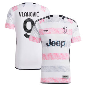 Dušan Vlahović Juventus CJP Apparel 202324 Away  Jersey - White