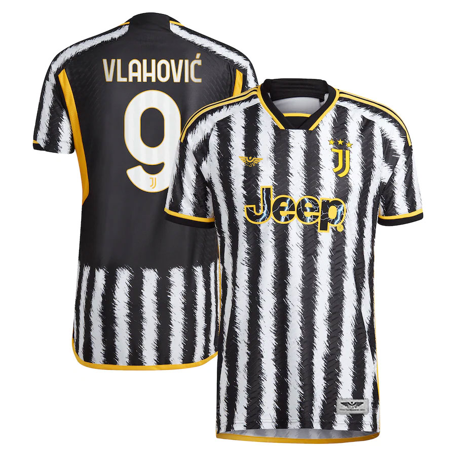 Dušan-Vlahović-Juventus-CJP-Apparel-202324-Home-Home-Pro-Player-Jersey---Black