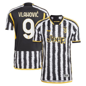Dušan Vlahović Juventus CJP Apparel 202324 Home  Player Jersey - Black