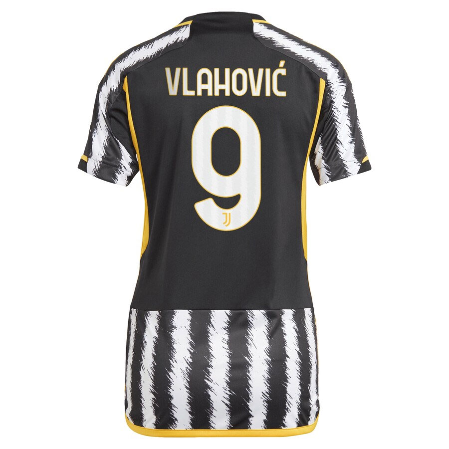 Dušan-Vlahović-Juventus-CJP-Apparel-Women's-202324-Home-New-Player-Jersey---Black.Back