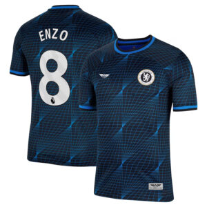 Enzo Fernández Chelsea CJP Apparel 202324 Away Stadium  Player Jersey - Navy
