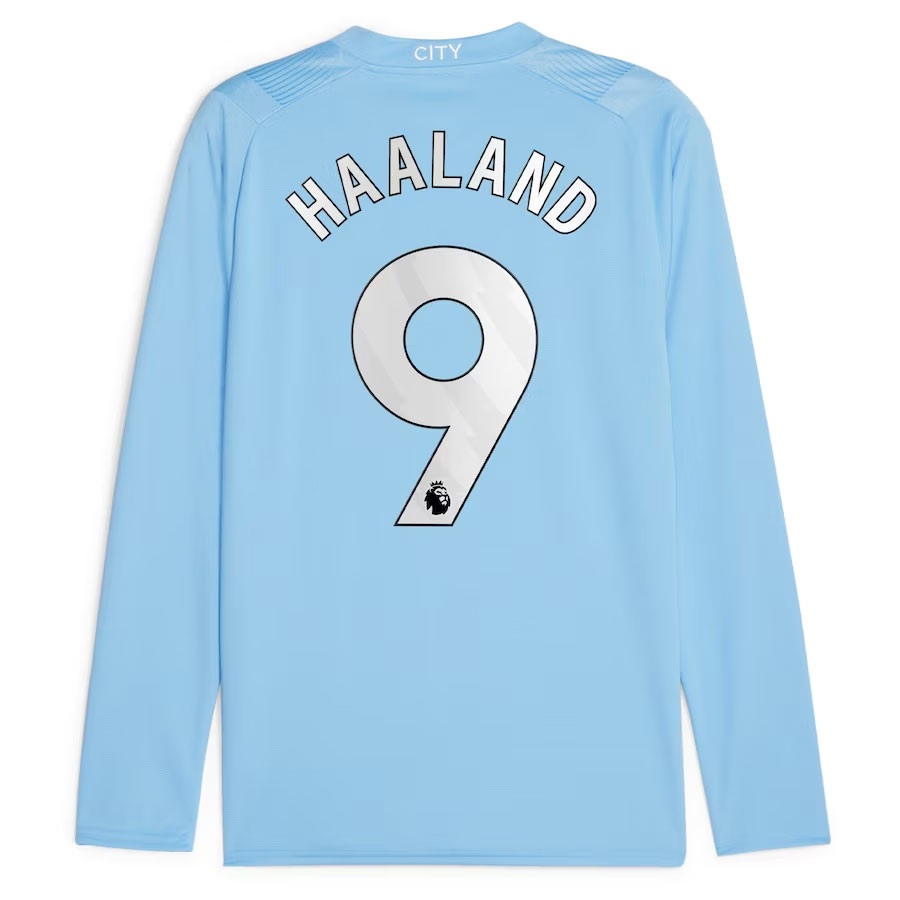Erling-Haaland-Manchester-City-CJP-Apparel-202324-Home-New-Player-Long-Sleeve-Jersey---Sky-Blue.Back