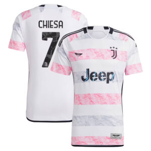 Federico Chiesa Juventus CJP Apparel 202324 Away  Jersey - White