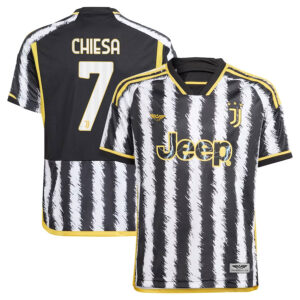 Federico Chiesa Juventus CJP Apparel 202324 Home  Jersey - Black