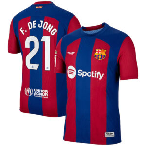 Frenkie de Jong Barcelona CJP Apparel 202324 Home Pro Jersey - Royal