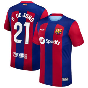 Frenkie de Jong Barcelona CJP Apparel 202324 Home  Jersey - Royal