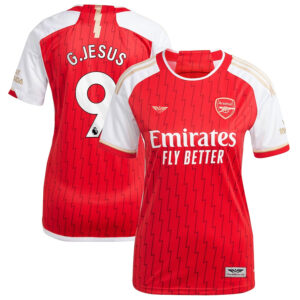 Gabriel Jesus Arsenal CJP Apparel Women's 202324 Home  Player Jersey - Red