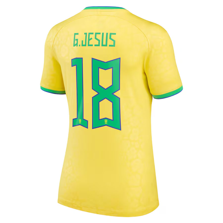 Gabriel-Jesus-Brazil-National-Team-CJP-Apparel-Women's-202223-New-Home-Jersey---Yellow.Bck