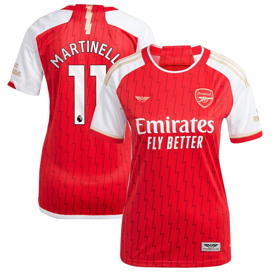 Gabriel-Martinelli-Arsenal-CJP-Apparel-Women's-202324-Home-New-Player-Jersey---Red