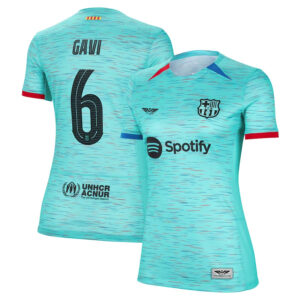Gavi Barcelona CJP Apparel Women's 202324 Third  Jersey - Aqua