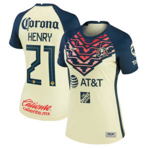 Henry Martín Club America CJP Apparel Women's 202122 Home Breathe Stadium  Player Jersey - Yellow